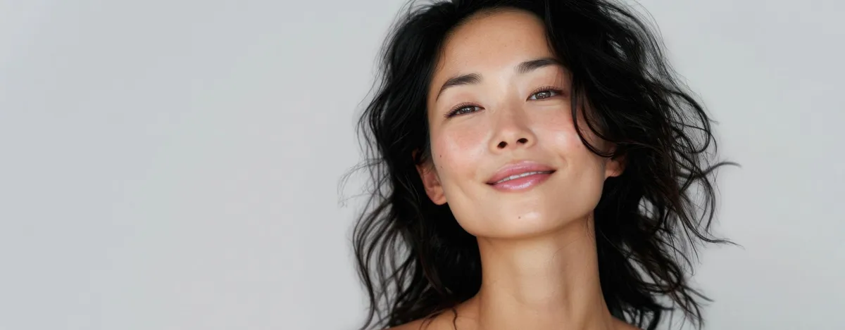 Smiling woman with smooth, natural-looking facial skin