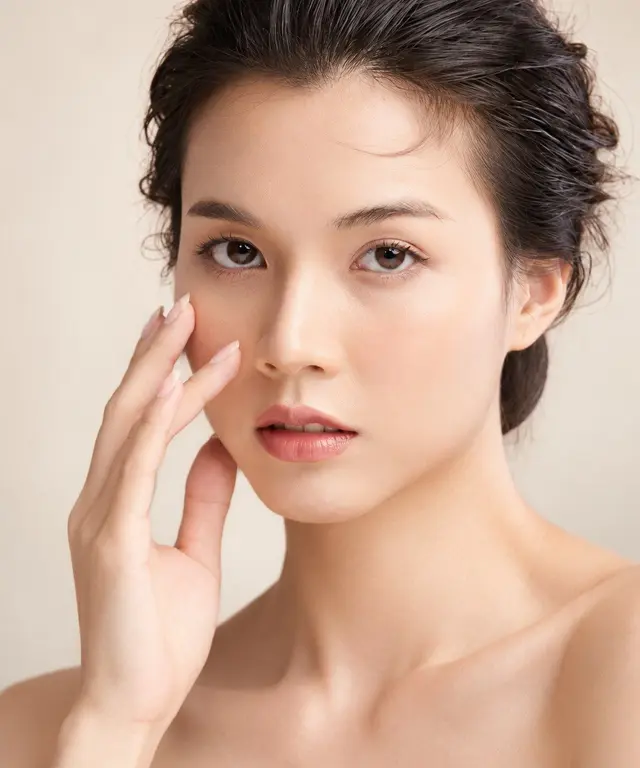 接受医美皮肤治疗后，面部皮肤光滑健康的女士