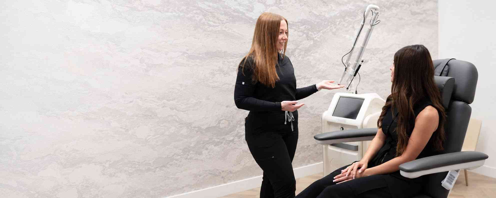 PicoWay laser consultation with a patient at the Calgary clinic